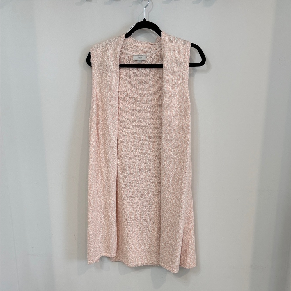 LOFT Blush Pink Sleeveless Open Duster Vest